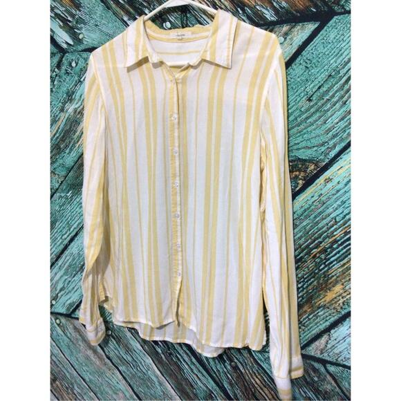 Maurice’s Size Large Gold & White Buttons Up Shirt 🍓🍇 - Picture 11 of 12